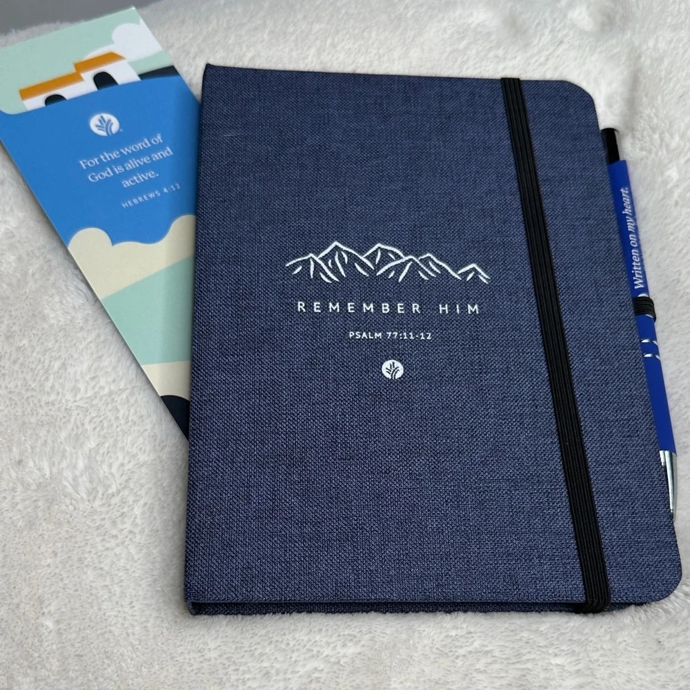 Psalm 77:11-12 Remember HIM Prayer Journal & Proverbs Pen & Two Sided Bookmark
